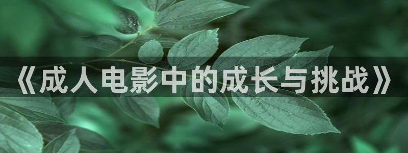 神马影院第七影院午夜秋霞：《成人电影中的成长与挑战》